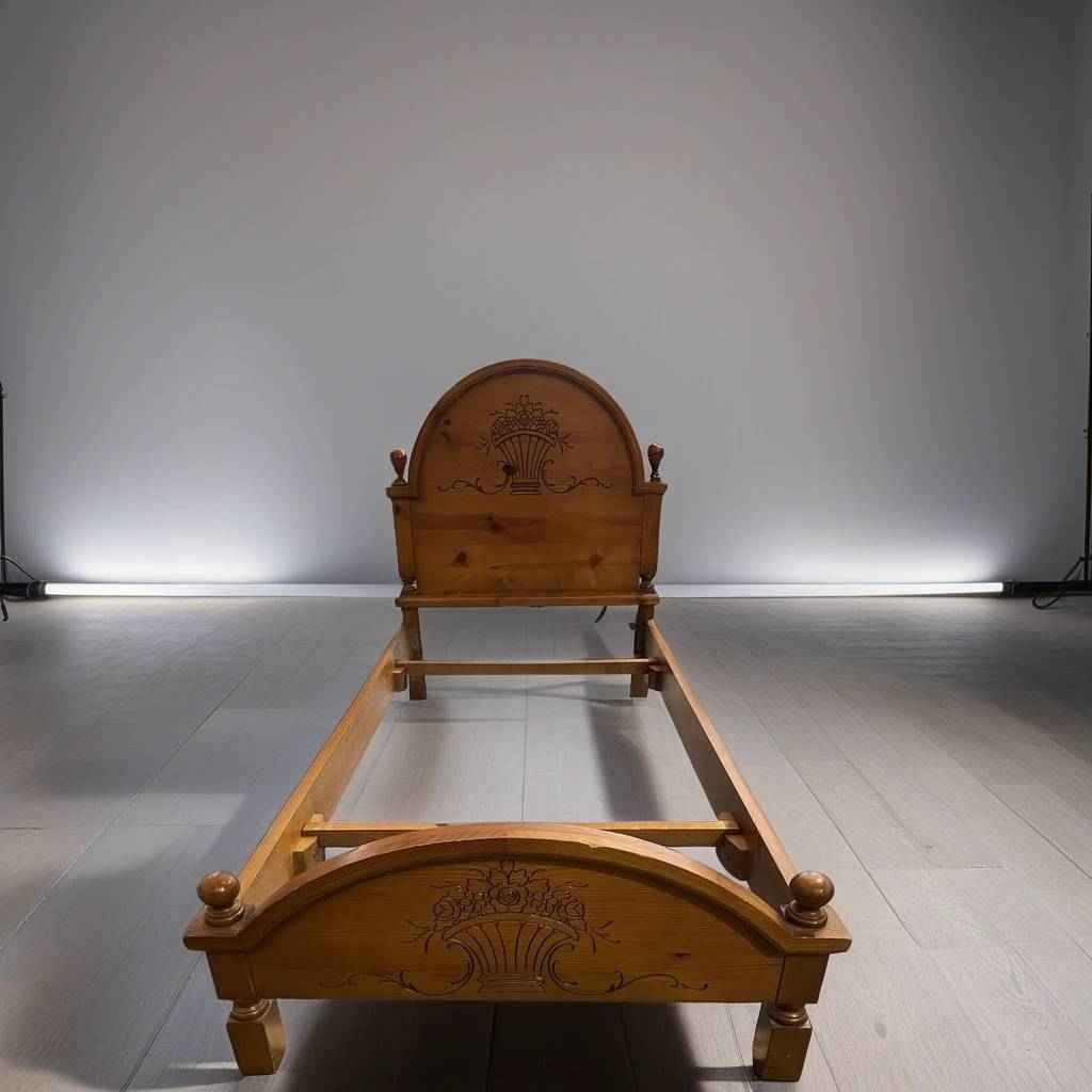 CAMA DE MADERA TALLADA