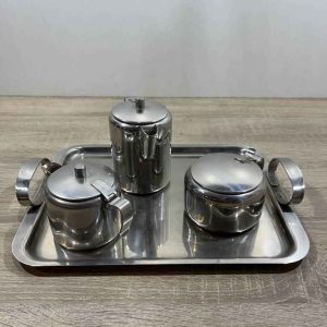 JUEGO DESAYUNO DE ACERO INOXIDABLE PARA SERVIR CAFE