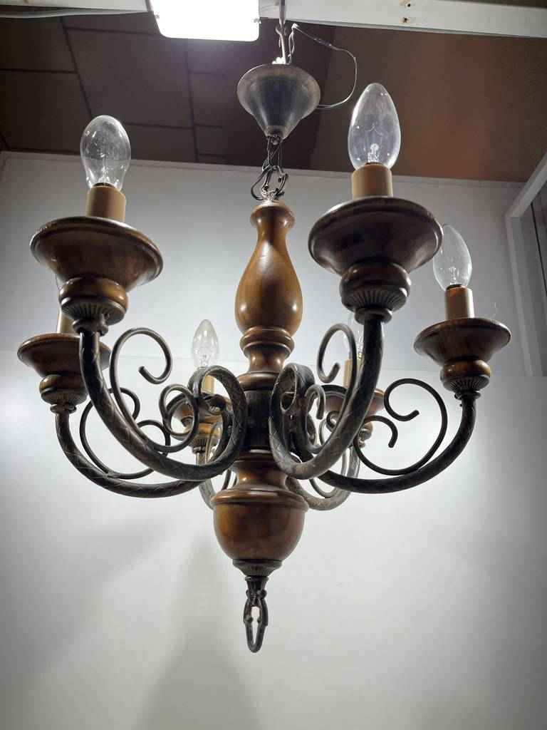 LÁMPARA DE TECHO DE MADERA - Imagen 2