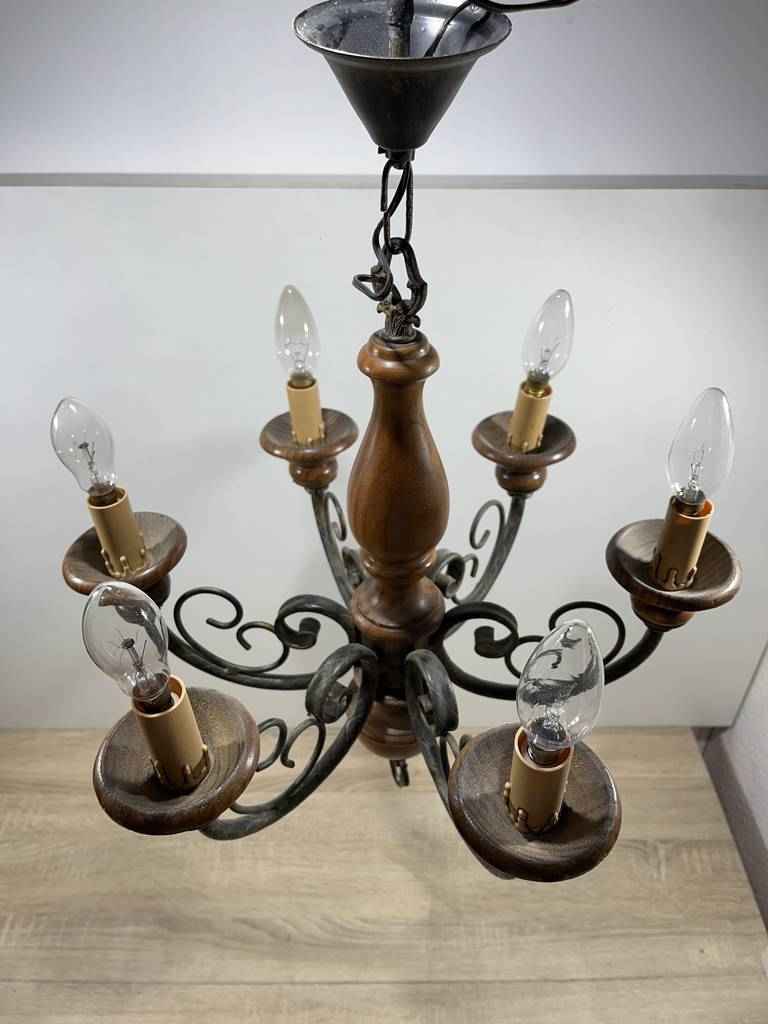 LÁMPARA DE TECHO DE MADERA - Imagen 7