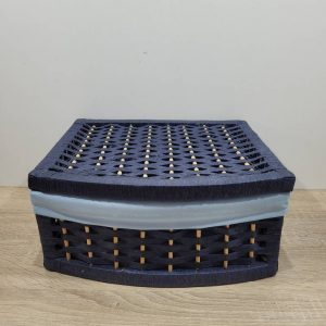 CESTO DE MIMBRE AZUL