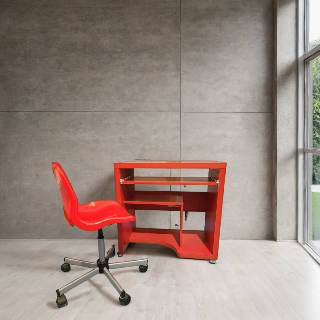 ESCRITORIO Y SILLA ROJO