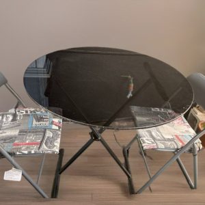 MESA CRISTAL PLEGABLE TERRAZA/JARDÍN