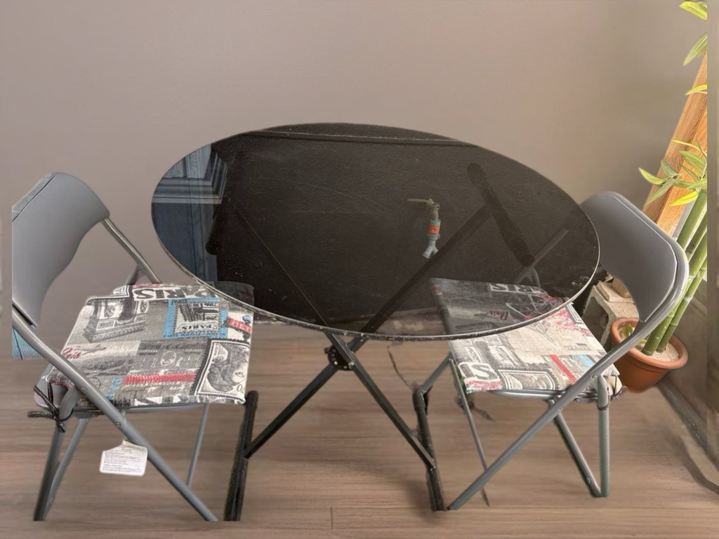 MESA CRISTAL PLEGABLE TERRAZA/JARDÍN