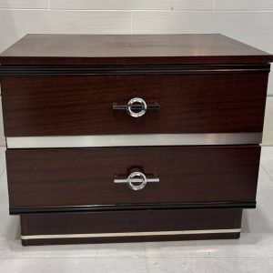 MESA DE NOCHE VINTAGE DOS CAJONES