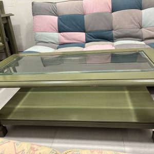 MESA DE CENTRO ESTILO RÚSTICO VERDE