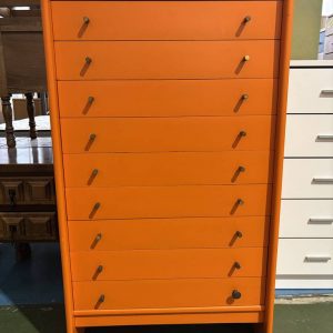 COMODA DE MADERA ALTA NARANJA