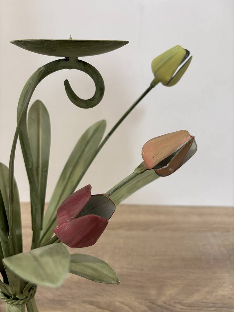 CANDELABRO DE METAL FLORAL - Imagen 4