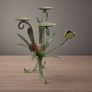 CANDELABRO DE METAL FLORAL