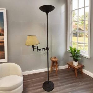 LÁMPARA NEGRA DE PIE ESTILO CLÁSICO