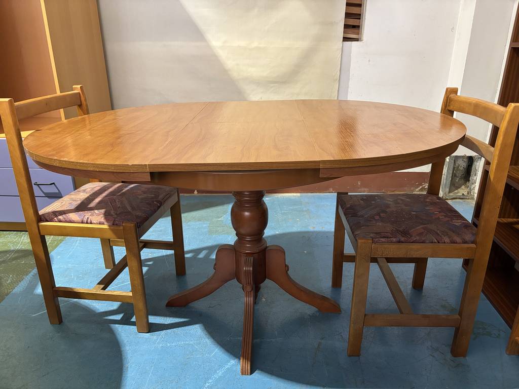 MESA DE COMEDOR EXTENSIBLE CON 3 SILLAS - Imagen 2