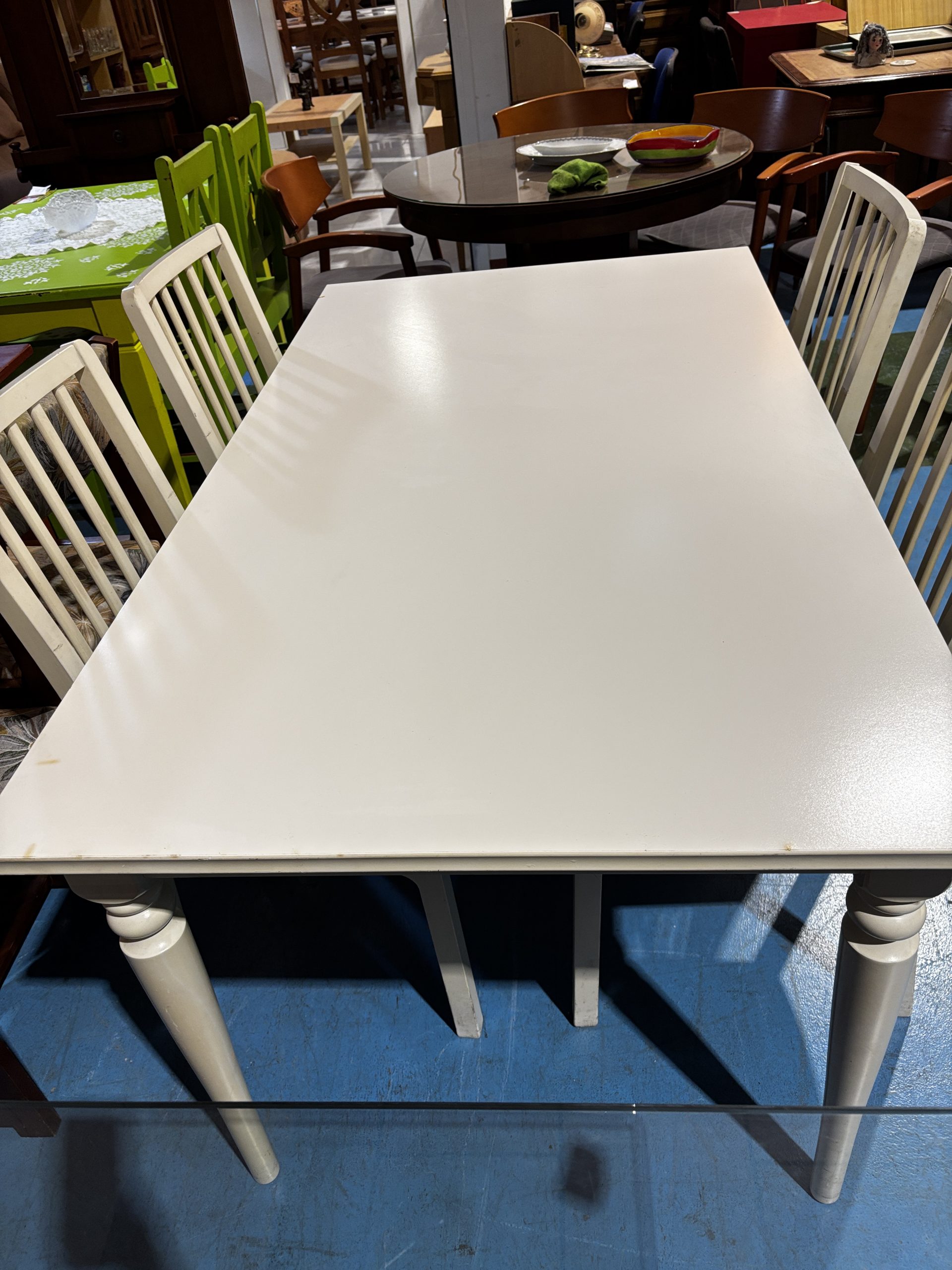 MESA COMEDOR BLANCA (4 SILLAS) - Imagen 2