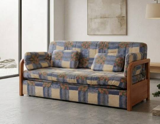 SOFA CAMA AZUL DE PINO