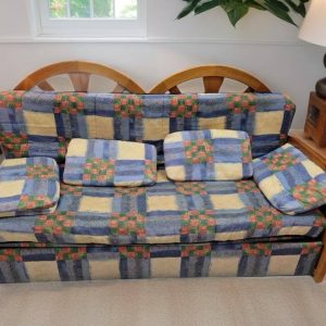 SOFA CAMA AZUL DE PINO