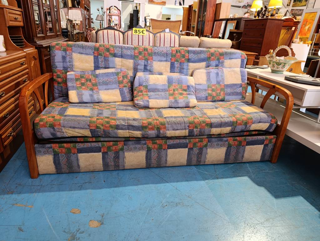 SOFA CAMA AZUL DE PINO - Imagen 2