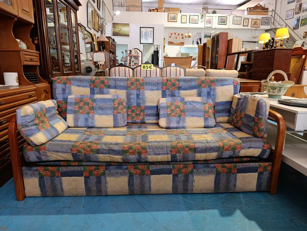 SOFA CAMA AZUL DE PINO - Imagen 3