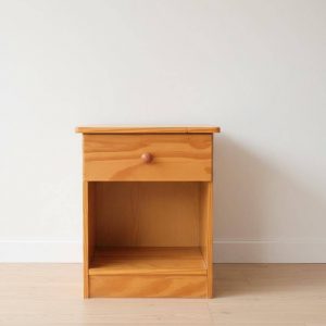 MESA DE NOCHE EN MADERA DE PINO