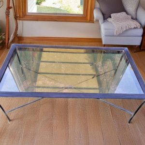 MESA DE CENTRO CRISTAL Y FORJA