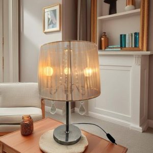 LÁMPARA CON CADENAS DE CRISTAL