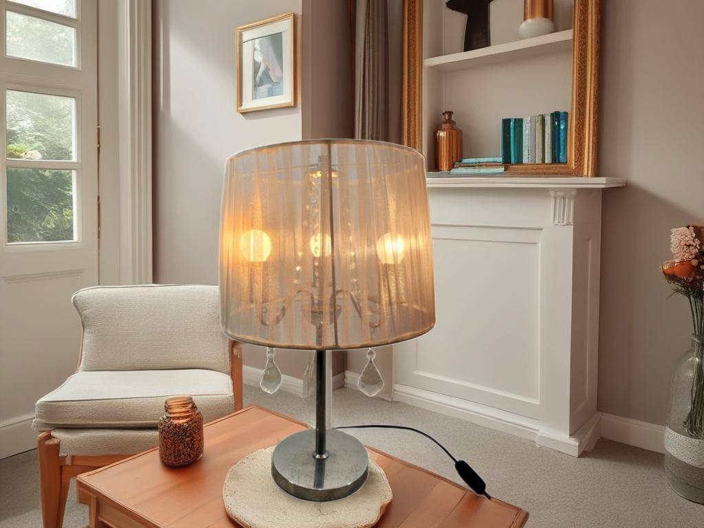 LÁMPARA CON CADENAS DE CRISTAL