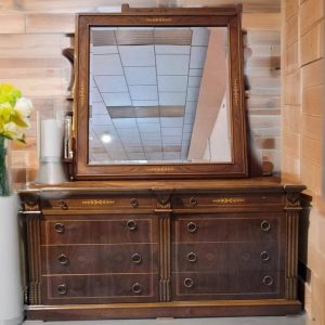 COMODA DE MADERA 8 CAJONES CON ESPEJO