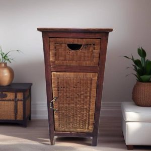 MUEBLE AUXILIAR RUSTICO TRENZADO