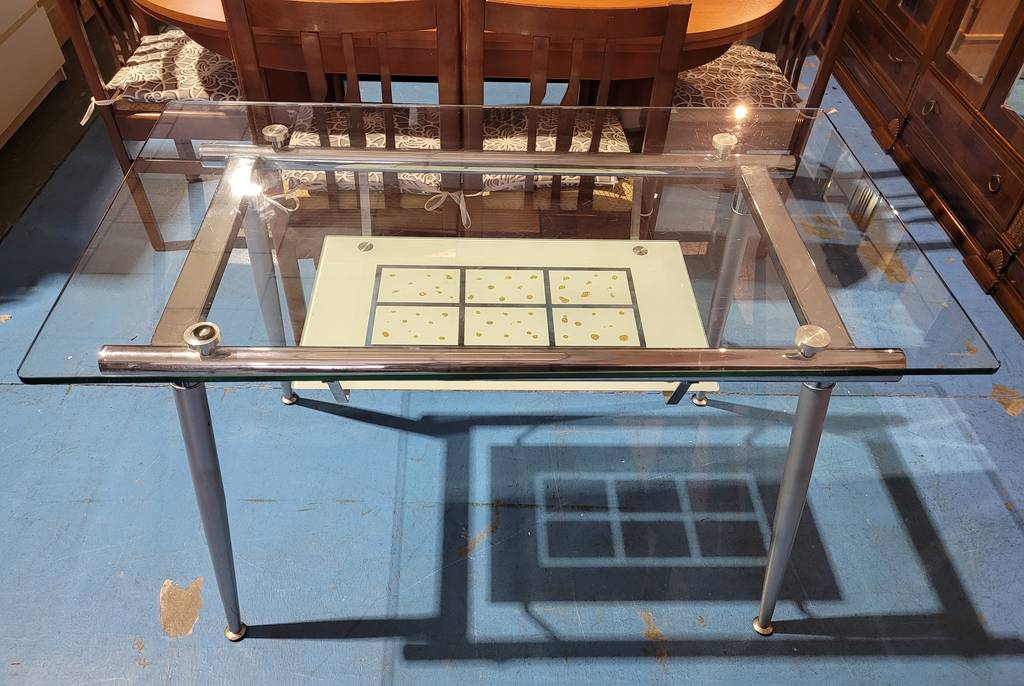 MESA DE COMEDOR CRISTAL Y FORJA - Imagen 2