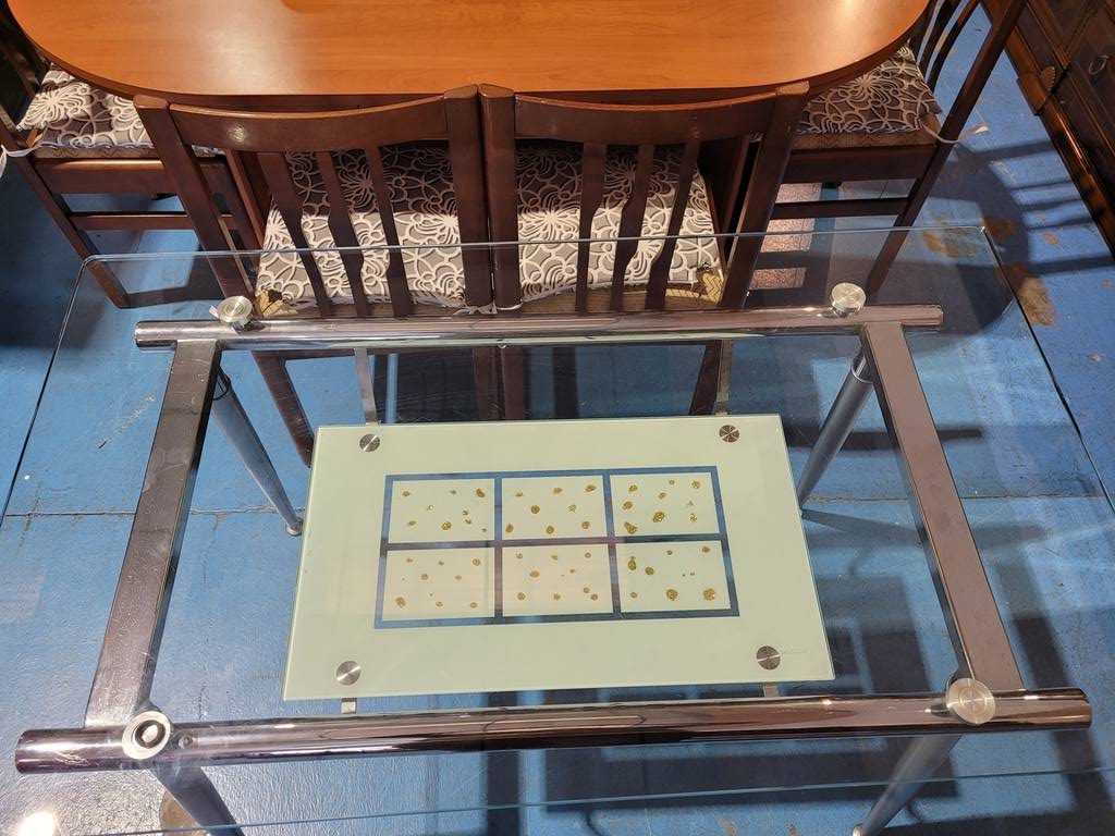 MESA DE COMEDOR CRISTAL Y FORJA - Imagen 5