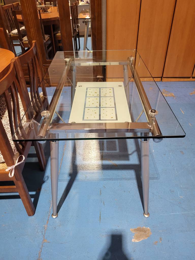 MESA DE COMEDOR CRISTAL Y FORJA - Imagen 6