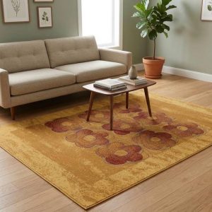 ALFOMBRA CON DISEÑO FLORAL