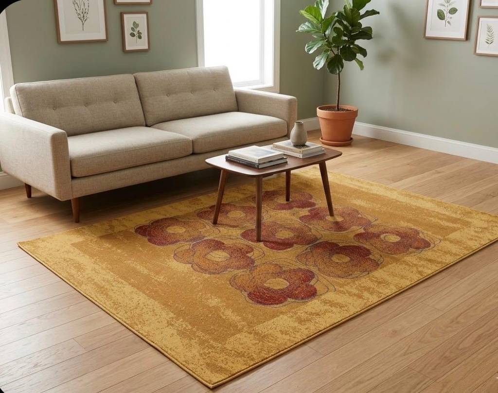 ALFOMBRA CON DISEÑO FLORAL