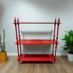 ESTANTERÍA VINTAGE MADERA ROJA