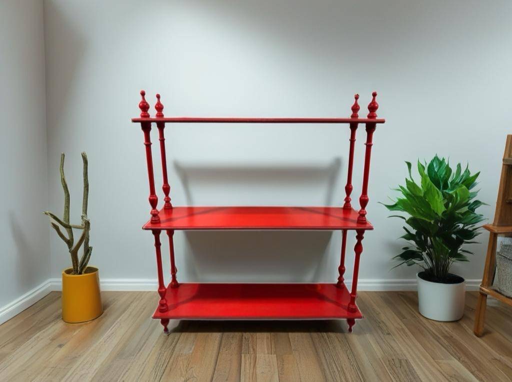 ESTANTERÍA VINTAGE MADERA ROJA