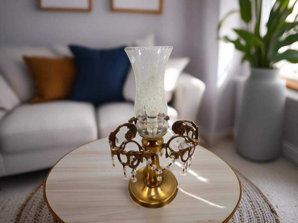 LÁMPARA DE MESA LATÓN DORADA