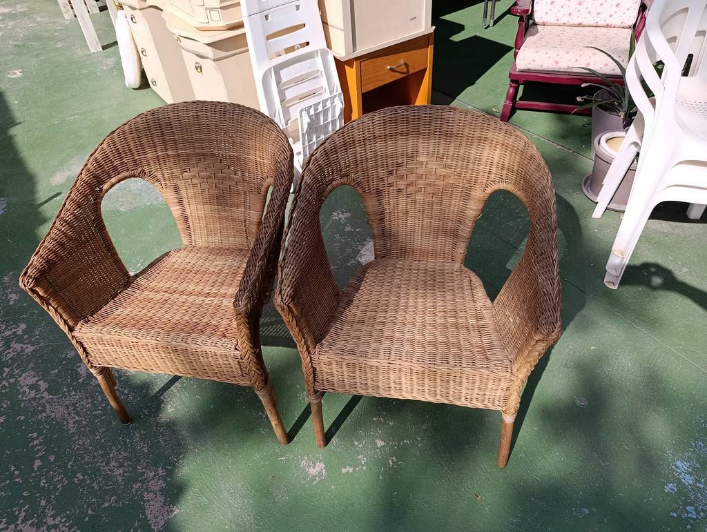 PAREJA DE SILLONES DE MIMBRE - Imagen 3