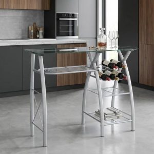 MESA DE COCINA CON BOTELLERO