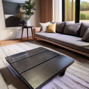 MESA DE CENTRO BAJA MADERA OSCURA