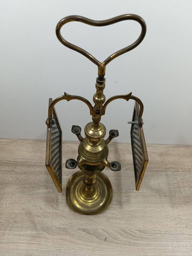 LÁMPARA DE ACEITE DE BRONCE DE 4 CAÑOS - Imagen 3
