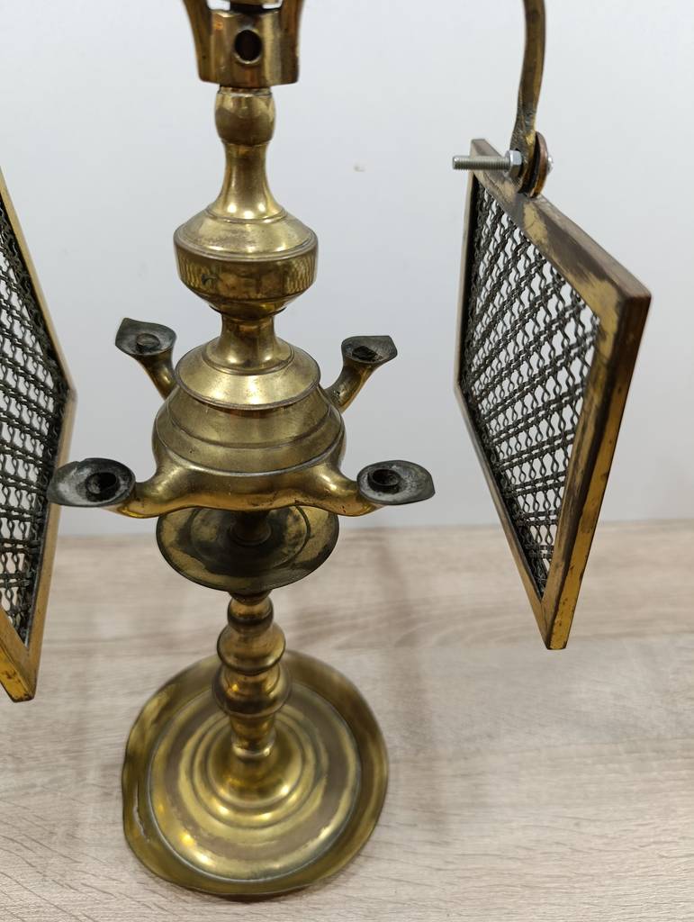 LÁMPARA DE ACEITE DE BRONCE DE 4 CAÑOS - Imagen 4