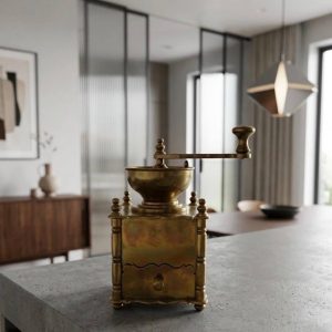 MOLINILLO DE CAFÉ / LATÓN Y MANIVELA