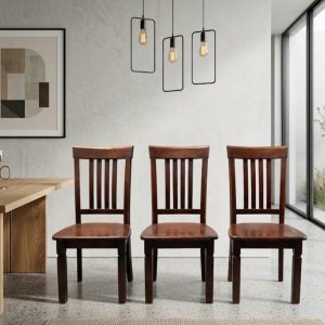 3 SILLAS DE MADERA RUSTICAS