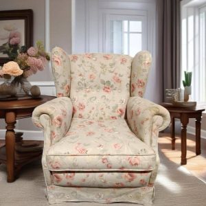 SILLÓN OREJERO TAPIZADO FLORES