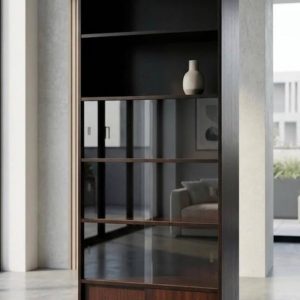 MUEBLE LIBRERÍA /VITRINA CRISTAL OSCURO