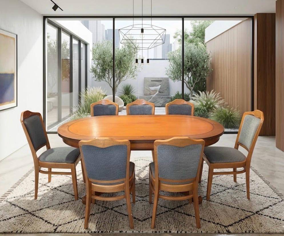 COMEDOR EXTENSIBLE CON 7 SILLAS