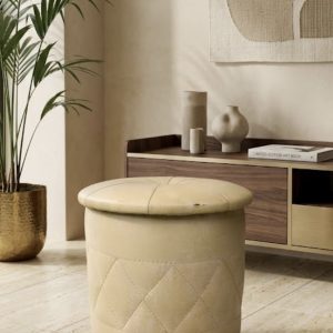 PUFF CILINDRICO VINTAGE BEIGE