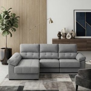 SOFÁ CHAISE LONGUE GRIS CLARO