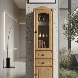 MUEBLE VITRINA COLUMNA DE MADERA