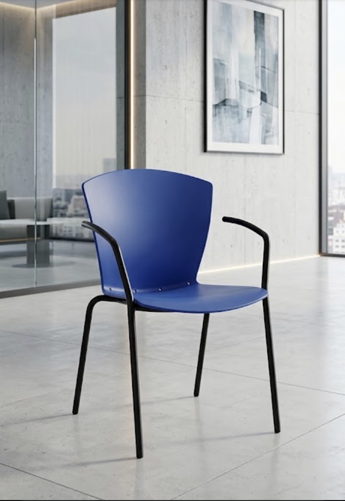 SILLA DE OFICINA FIJA AZUL