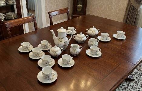JUEGO DE CAFE PORCELANA ORIENTAL (14 PIEZAS)