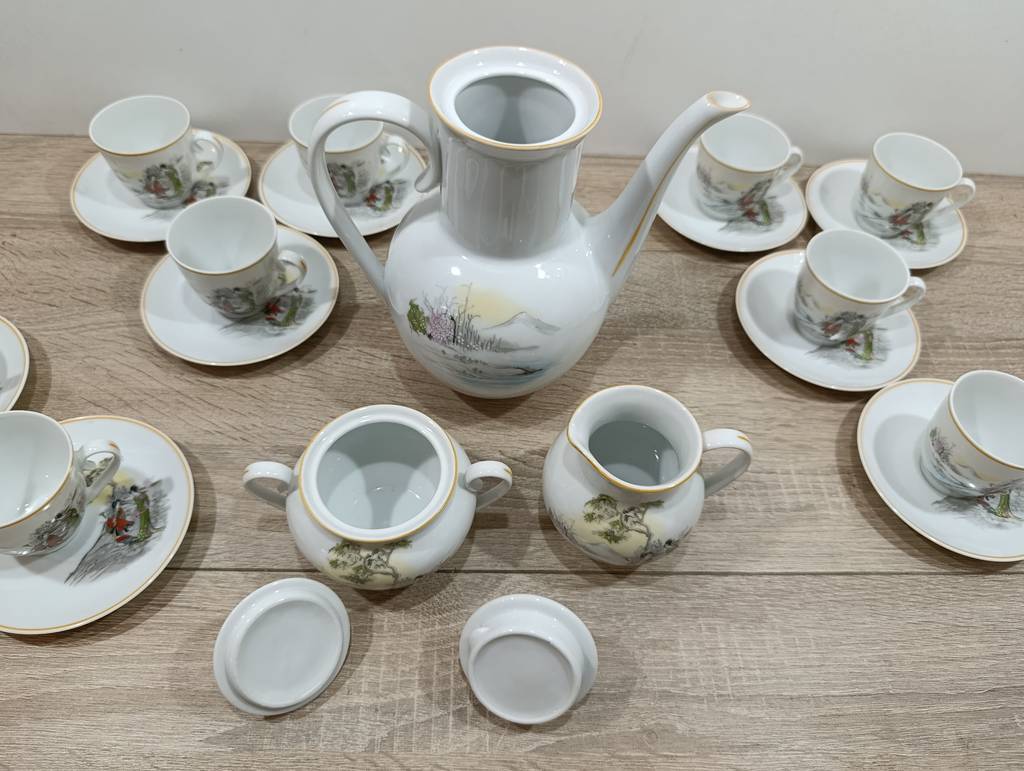 JUEGO DE CAFE PORCELANA ORIENTAL (14 PIEZAS) - Imagen 3